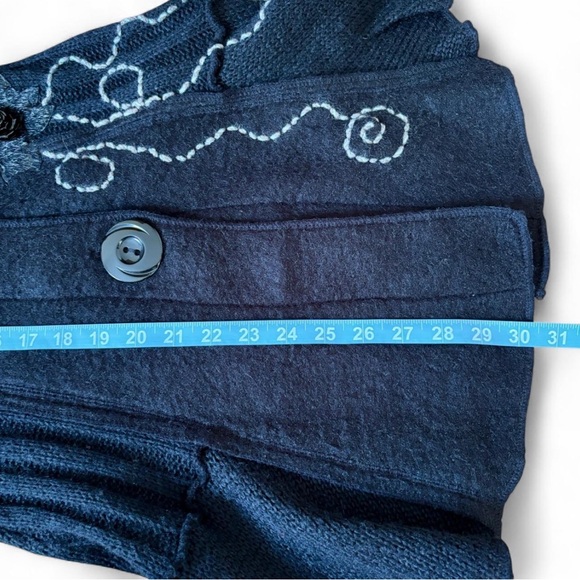 Roz & Ali Women's Cardigan Sweater Dress Small Y2K Fairy Grunge Whimsigoth Black - Picture 8 of 11